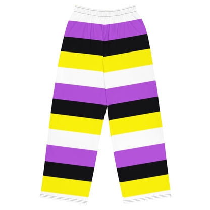Non-Binary Pride Flag Wide-Leg Trousers – Bold, Comfortable and Inclusive Statement Pants
