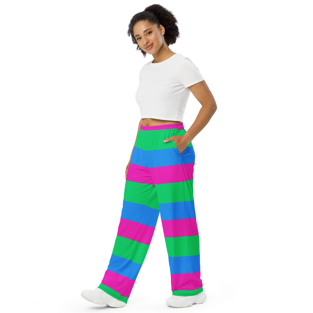 Wide-Leg Pants with Polysexual Pride Flag – Colourful, Comfortable & Inclusive Design