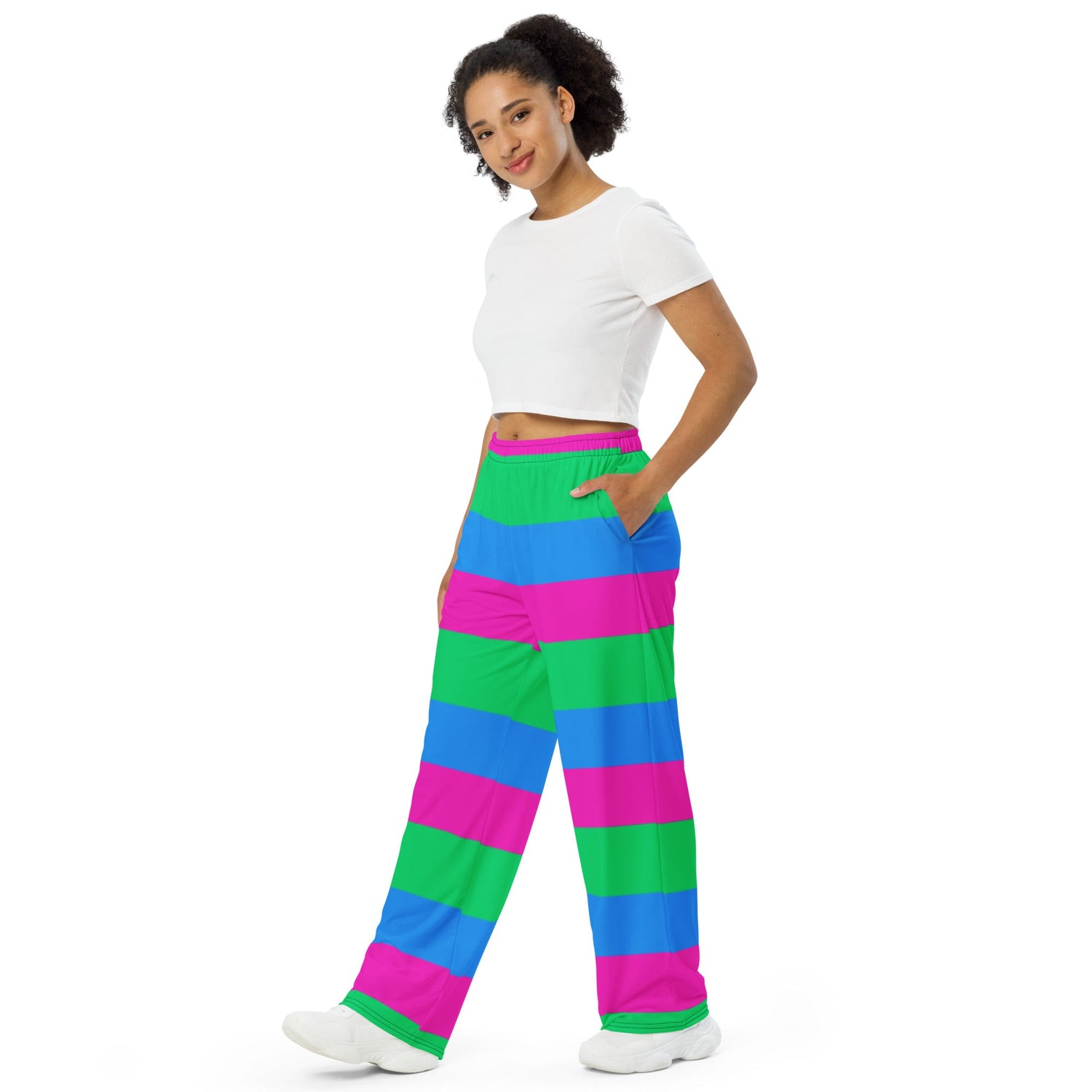 Wide-Leg Pants with Polysexual Pride Flag – Colourful, Comfortable &amp; Inclusive Design