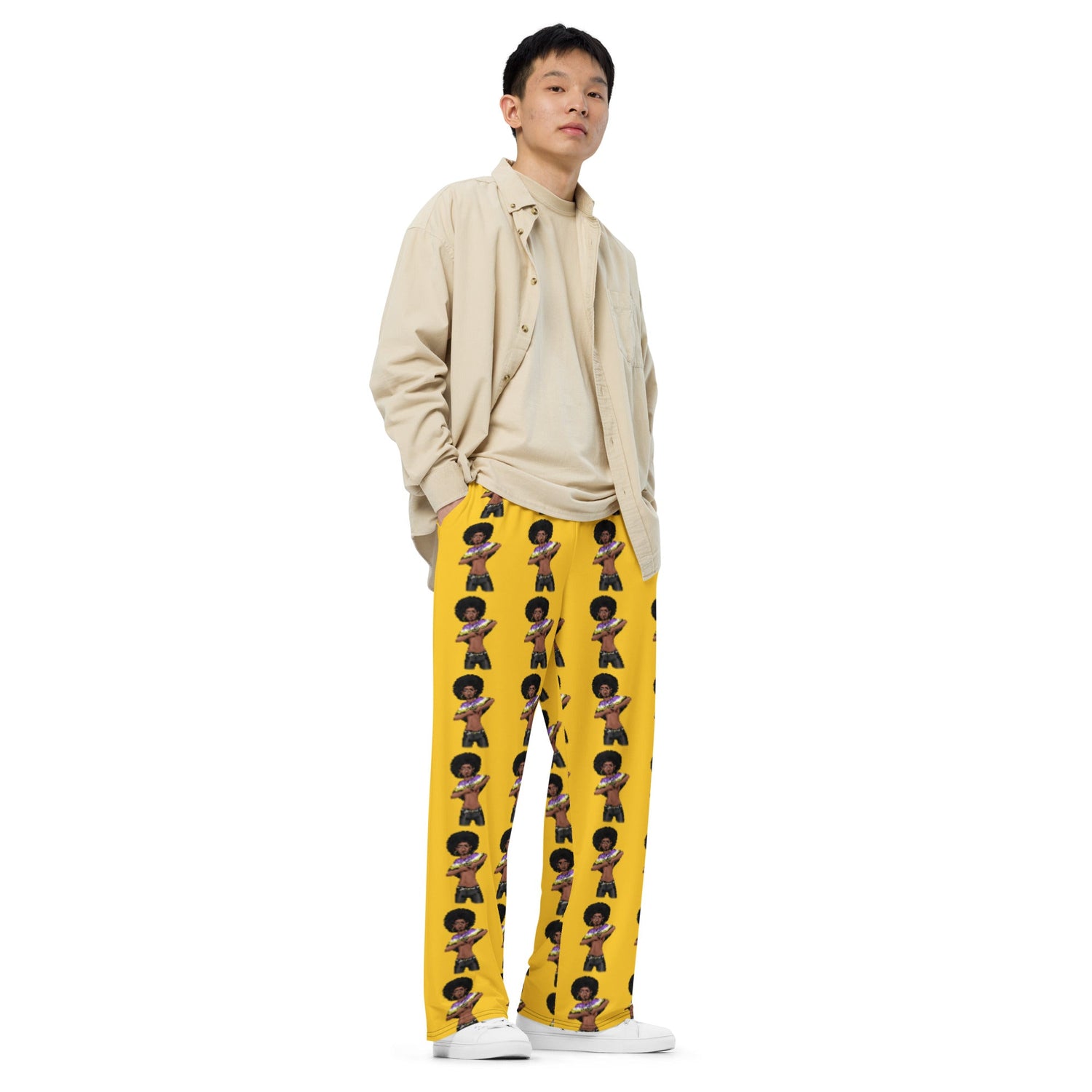 Intersex Pride Flag Wide-Leg Trousers – Comfortable, Colourful, and Inclusive Statement Wear