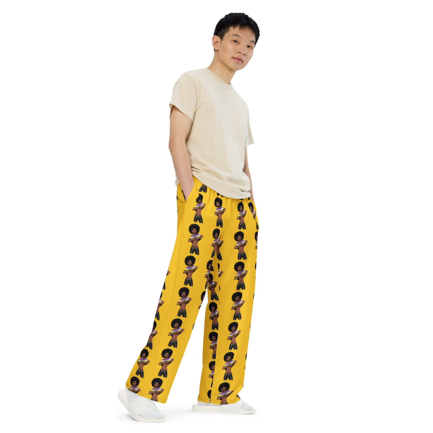 Intersex Pride Flag Wide-Leg Trousers – Comfortable, Colourful, and Inclusive Statement Wear