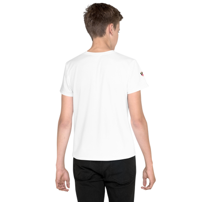 Youth Crew Neck T-Shirt – Pink Flower Graphic | White Cotton Tee for Kids | Voce Lindx