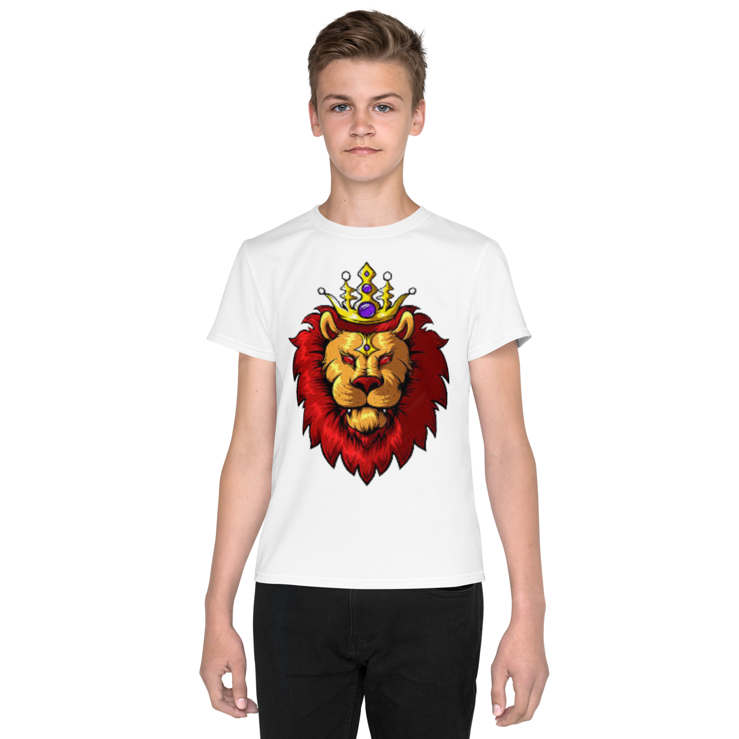 Youth Crew Neck T-Shirt – Lion King-Inspired Graphic | Soft Black Cotton Tee | Voce Lindx