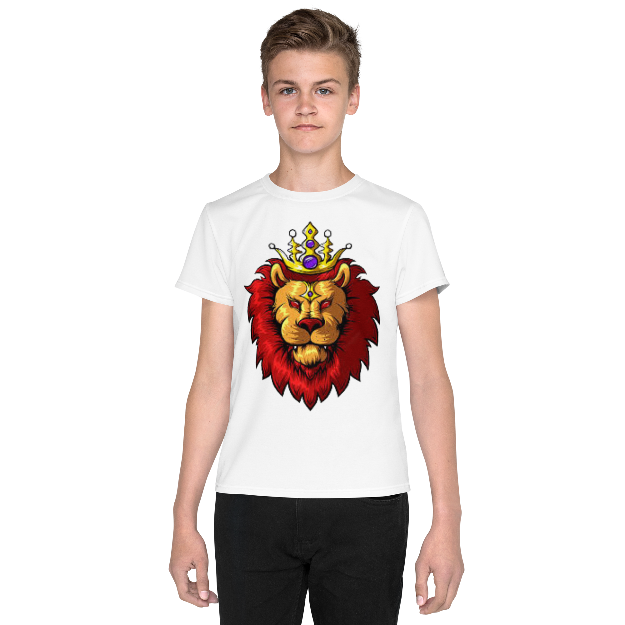 Youth Crew Neck T-Shirt – Lion King-Inspired Graphic | Soft Black Cotton Tee | Voce Lindx