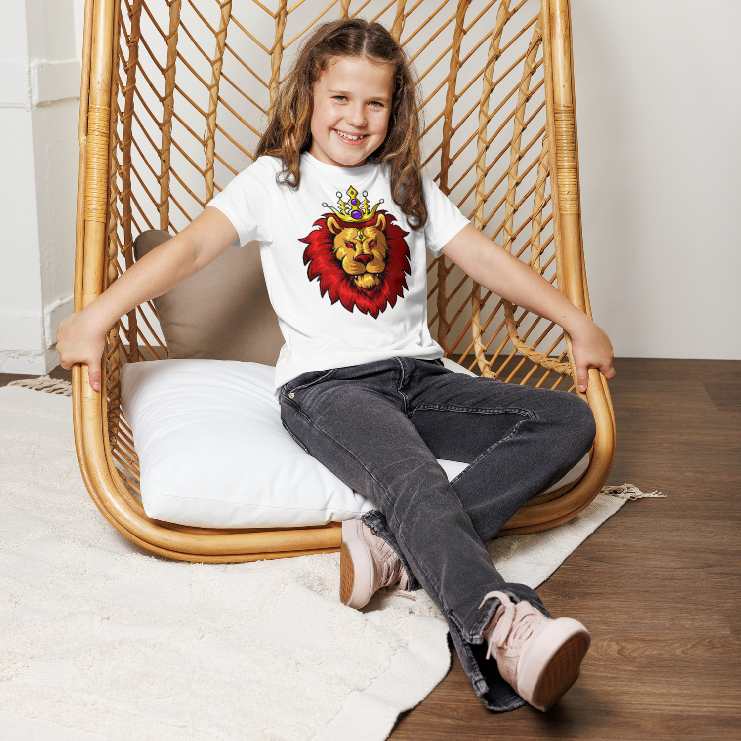 Youth Crew Neck T-Shirt – Lion King-Inspired Graphic | Soft Black Cotton Tee | Voce Lindx