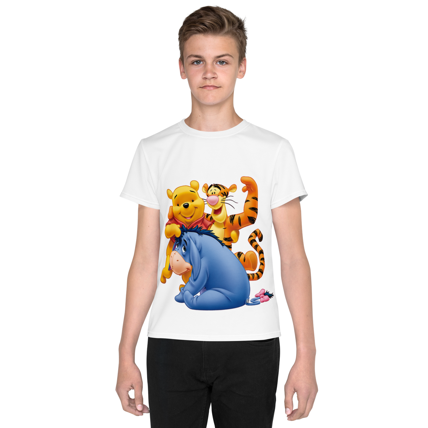 Youth Crew Neck T-Shirt – Timon and Pumbaa Inspired Print | Soft White Cotton Tee for Kids | Voce Lindx