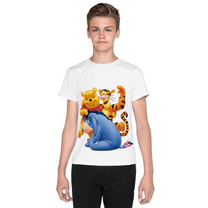 Youth Crew Neck T-Shirt – Timon and Pumbaa Inspired Print | Soft White Cotton Tee for Kids | Voce Lindx
