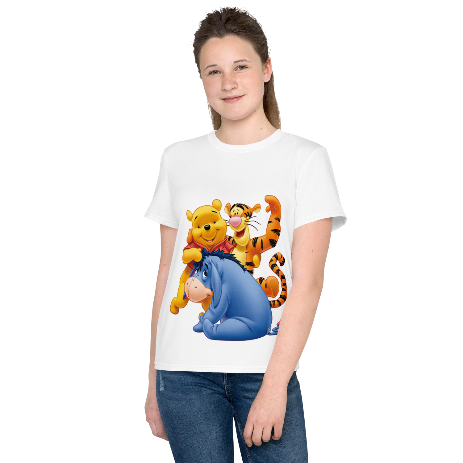 Youth Crew Neck T-Shirt – Timon and Pumbaa Inspired Print | Soft White Cotton Tee for Kids | Voce Lindx