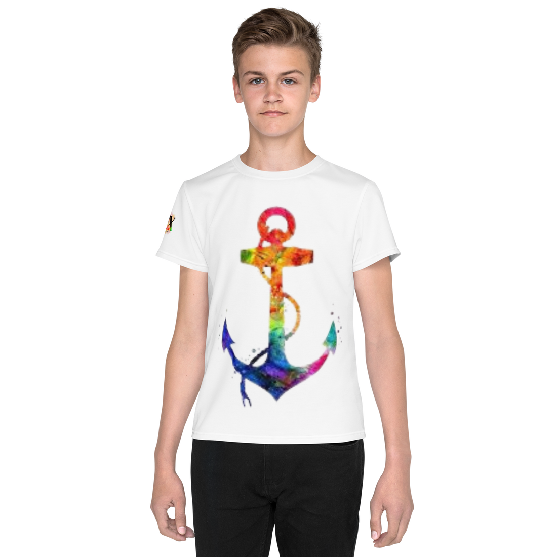 Youth Crew Neck T-Shirt – Pink Flower Graphic | White Cotton Tee for Kids | Voce Lindx