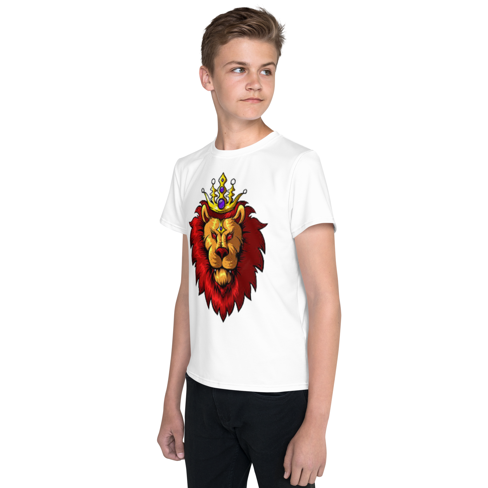 Youth Crew Neck T-Shirt – Lion King-Inspired Graphic | Soft Black Cotton Tee | Voce Lindx