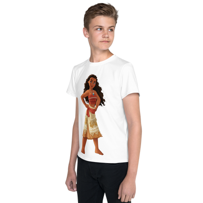 Youth Crew Neck T-Shirt – Moana Inspired Ocean Graphic | Soft Black Cotton Tee for Kids | Voce Lindx
