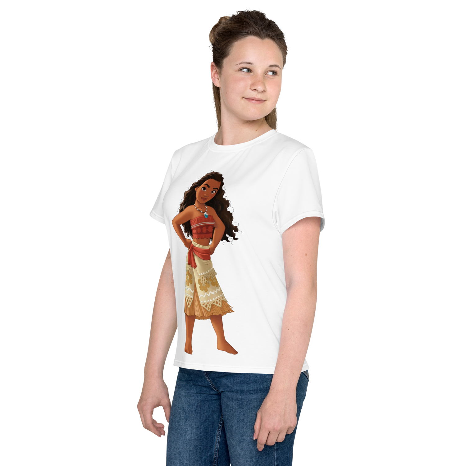 Youth Crew Neck T-Shirt – Moana Inspired Ocean Graphic | Soft Black Cotton Tee for Kids | Voce Lindx