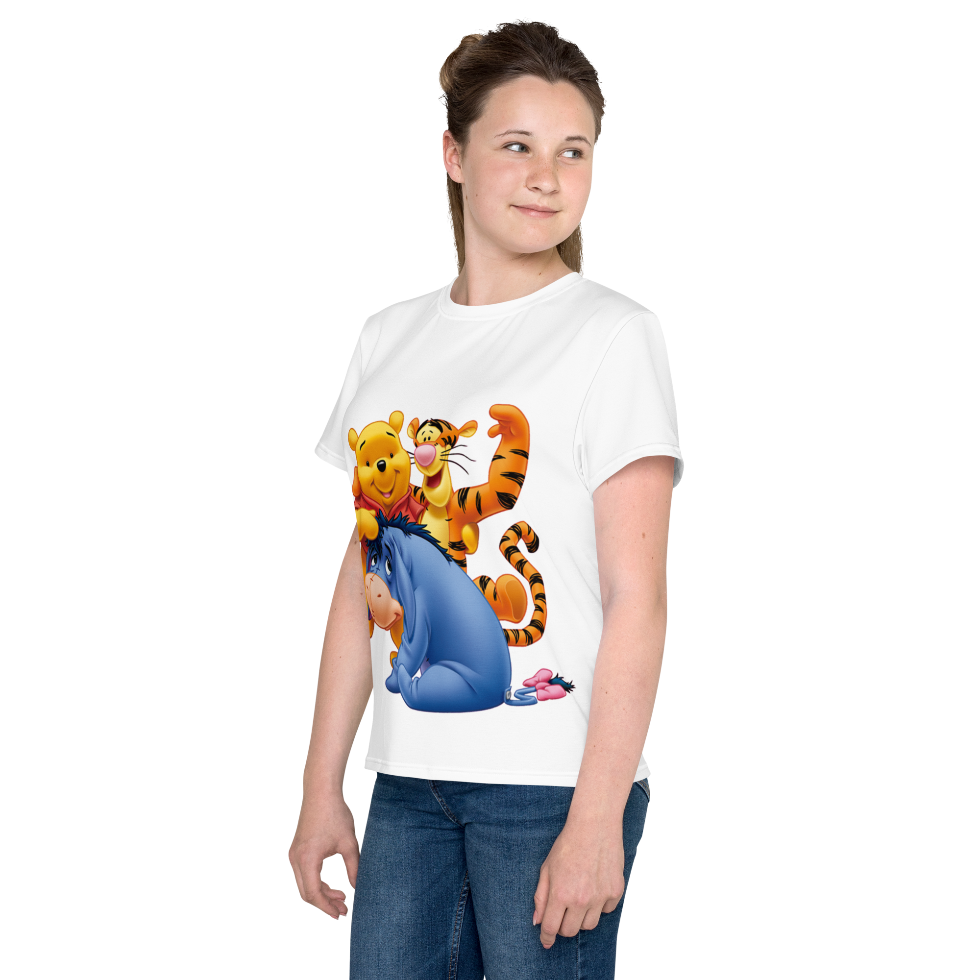 Youth Crew Neck T-Shirt – Timon and Pumbaa Inspired Print | Soft White Cotton Tee for Kids | Voce Lindx