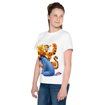 Youth Crew Neck T-Shirt – Timon and Pumbaa Inspired Print | Soft White Cotton Tee for Kids | Voce Lindx