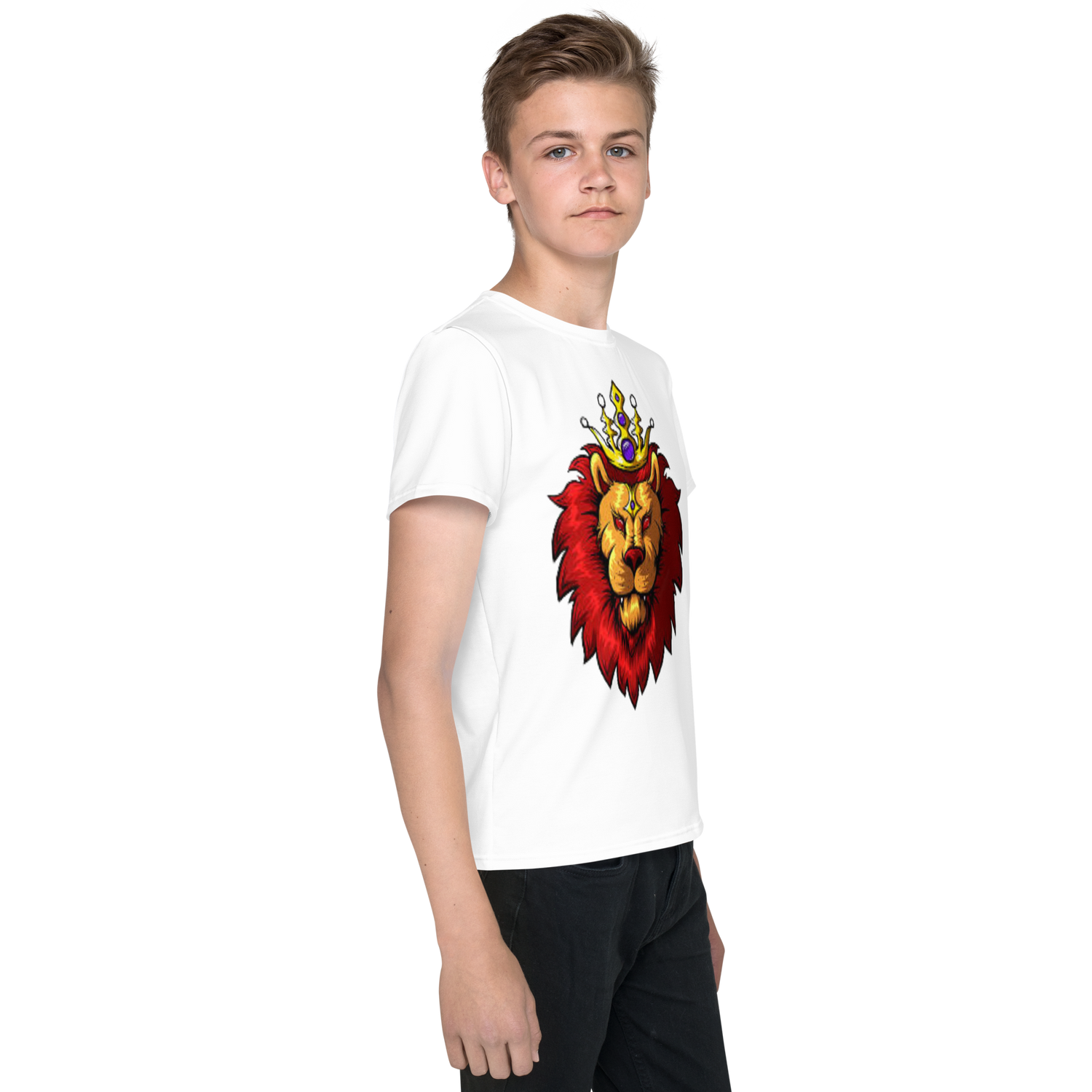 Youth Crew Neck T-Shirt – Lion King-Inspired Graphic | Soft Black Cotton Tee | Voce Lindx