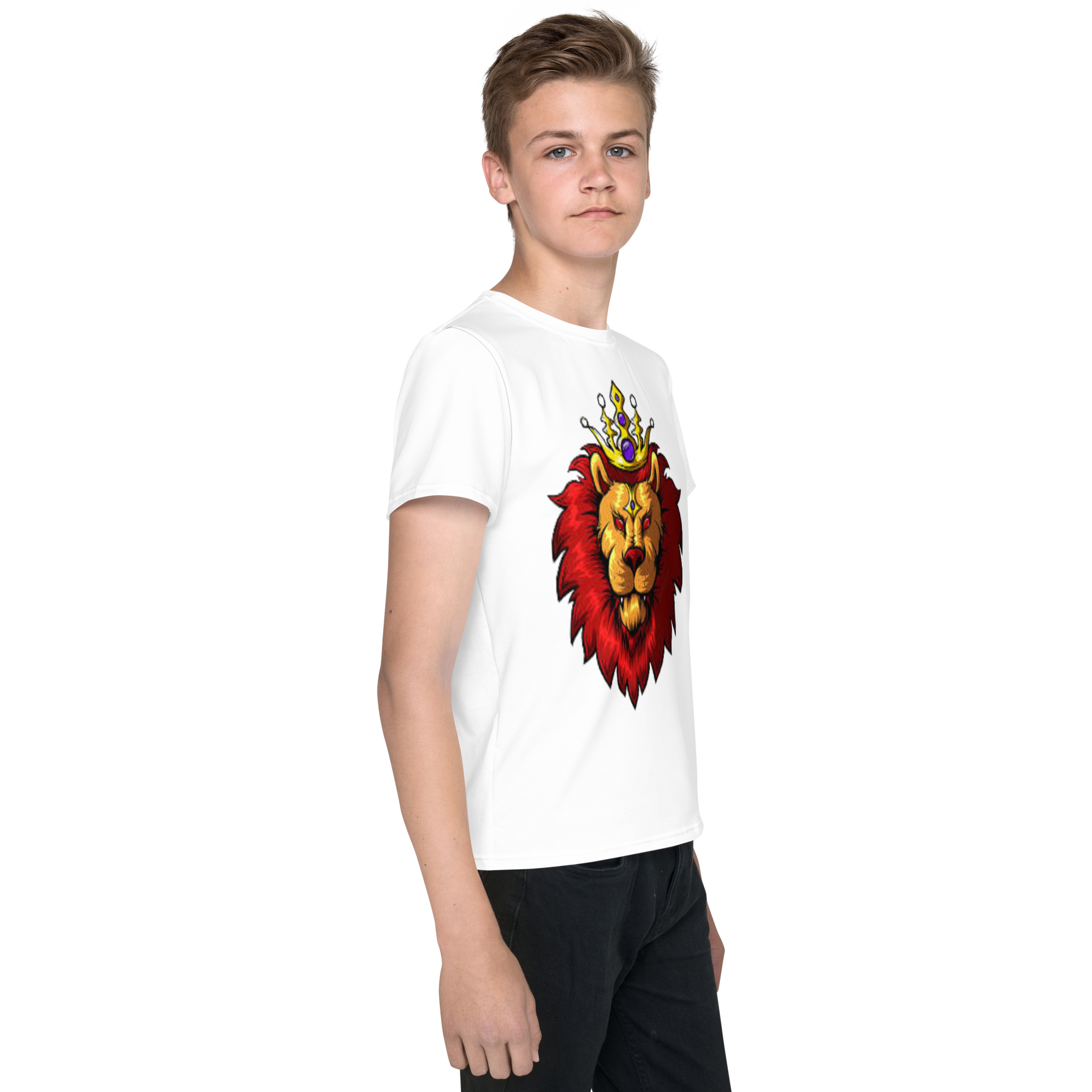 Youth Crew Neck T-Shirt – Lion King-Inspired Graphic | Soft Black Cotton Tee | Voce Lindx