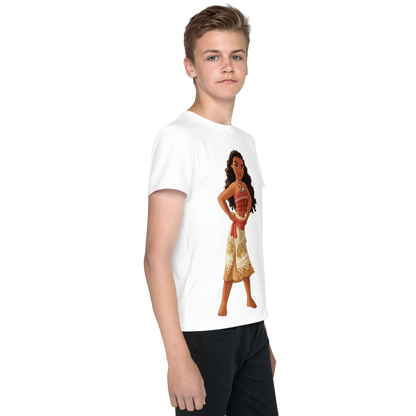 Youth Crew Neck T-Shirt – Moana Inspired Ocean Graphic | Soft Black Cotton Tee for Kids | Voce Lindx
