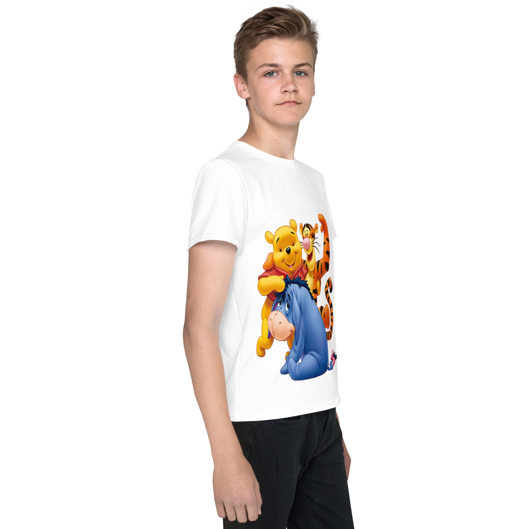 Youth Crew Neck T-Shirt – Timon and Pumbaa Inspired Print | Soft White Cotton Tee for Kids | Voce Lindx