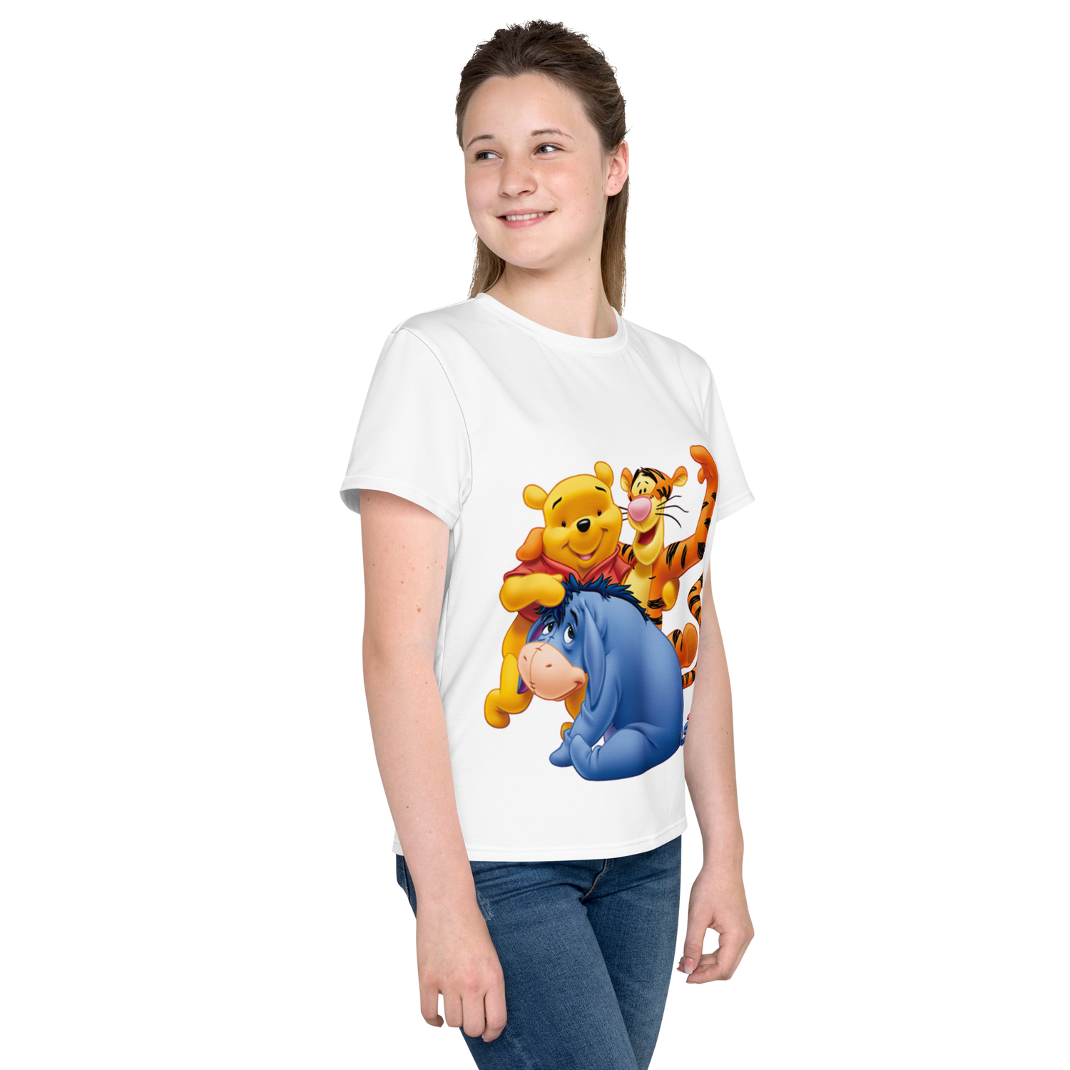 Youth Crew Neck T-Shirt – Timon and Pumbaa Inspired Print | Soft White Cotton Tee for Kids | Voce Lindx
