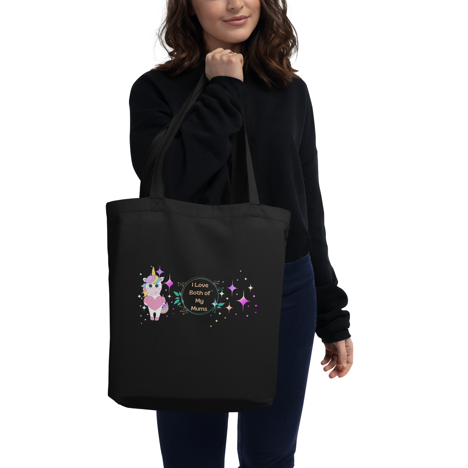Eco Tote Bag – “Two Moons” Celestial Print | Reusable Cotton Shopping Bag | Voce Lindx