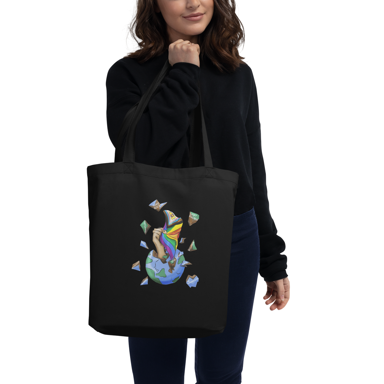 Eco Tote Bag – “Planet Resistance” Graphic Print | Organic Cotton Reusable Bag | Voce Lindx