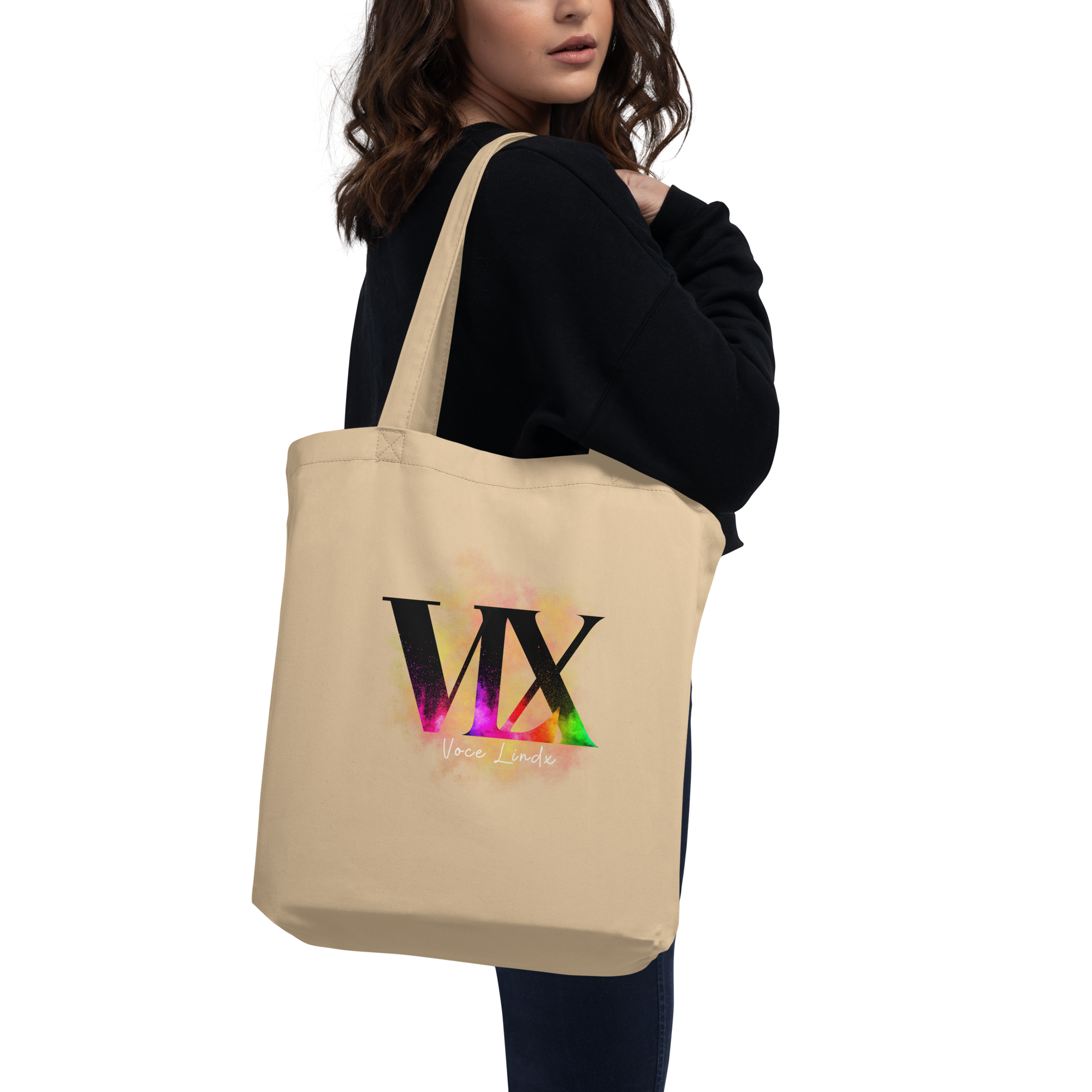 Eco Tote Bag – “Two Moons” Celestial Print | Reusable Cotton Shopping Bag | Voce Lindx