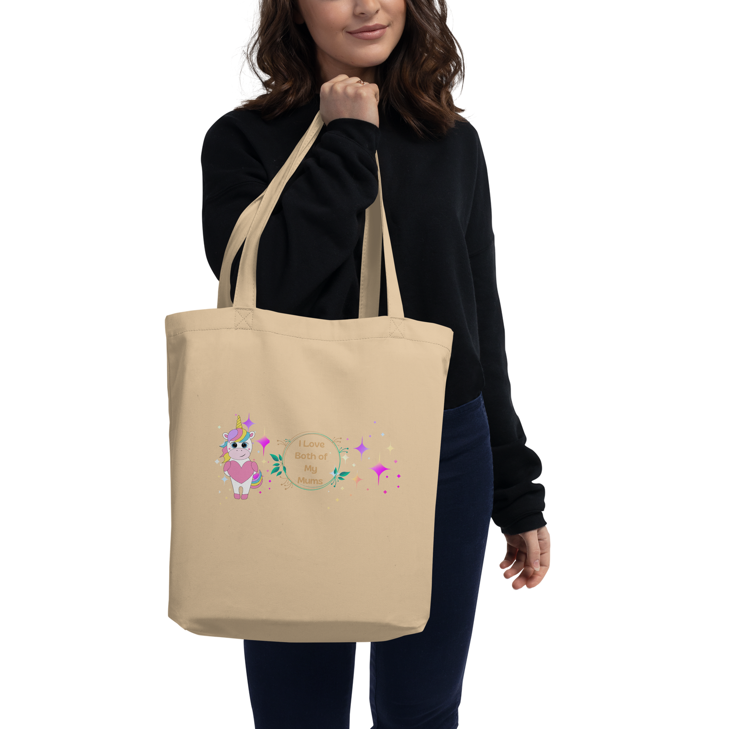 Eco Tote Bag – “Two Moons” Celestial Print | Reusable Cotton Shopping Bag | Voce Lindx