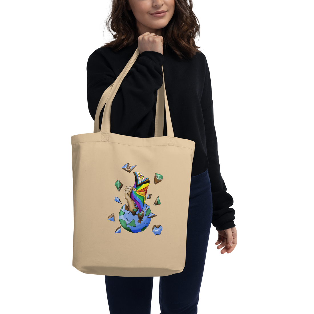Eco Tote Bag – “Planet Resistance” Graphic Print | Organic Cotton Reusable Bag | Voce Lindx