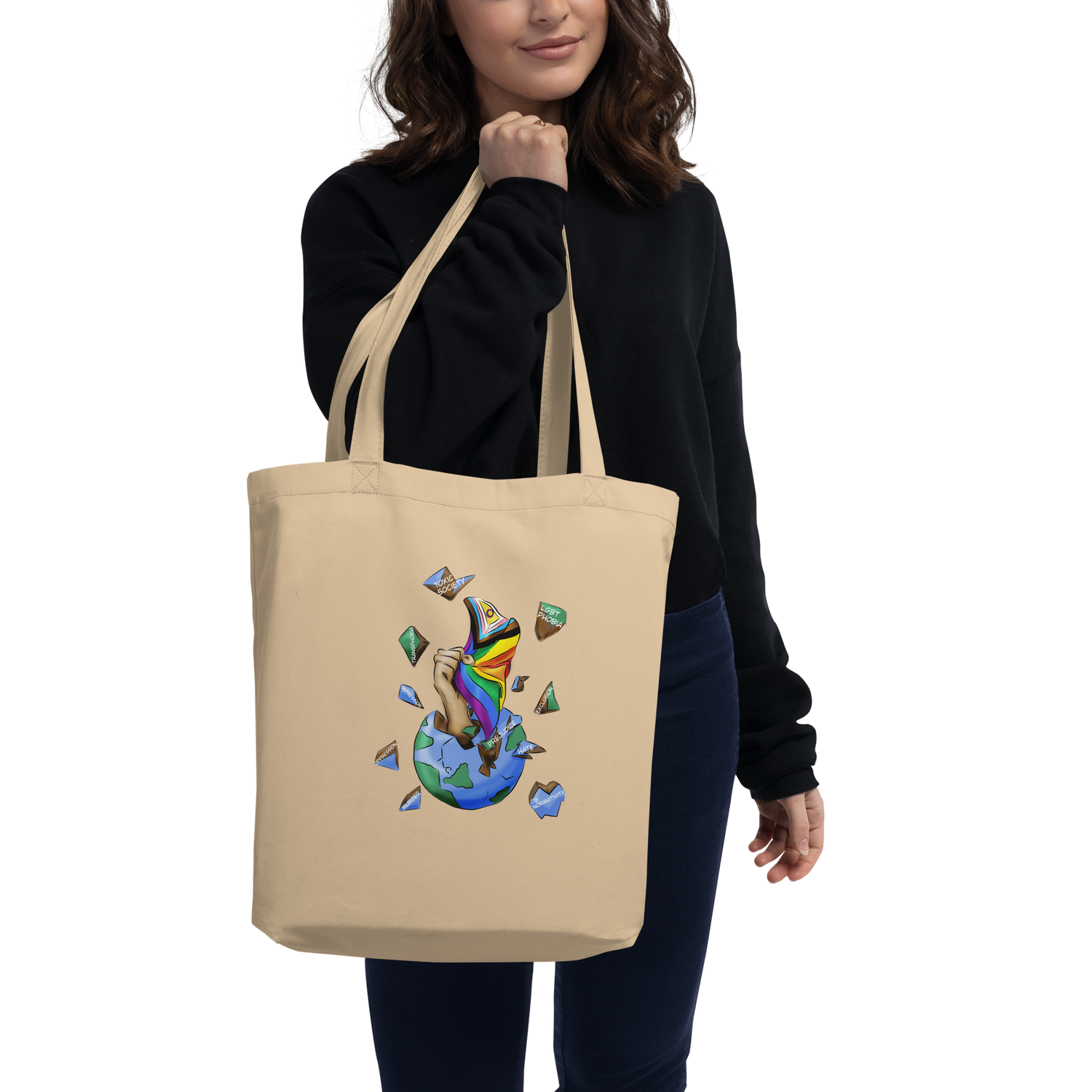 Eco Tote Bag – “Planet Resistance” Graphic Print | Organic Cotton Reusable Bag | Voce Lindx