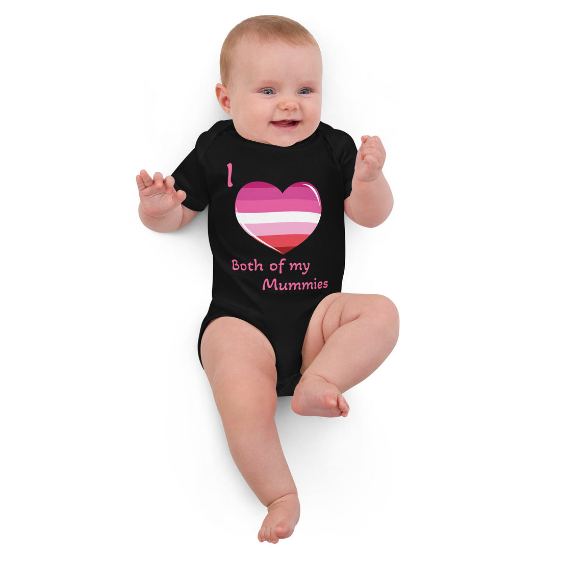 Organic Cotton Baby Bodysuit – Two Mummies Sapphic Pride | Soft, Sustainable, Inclusive Babywear