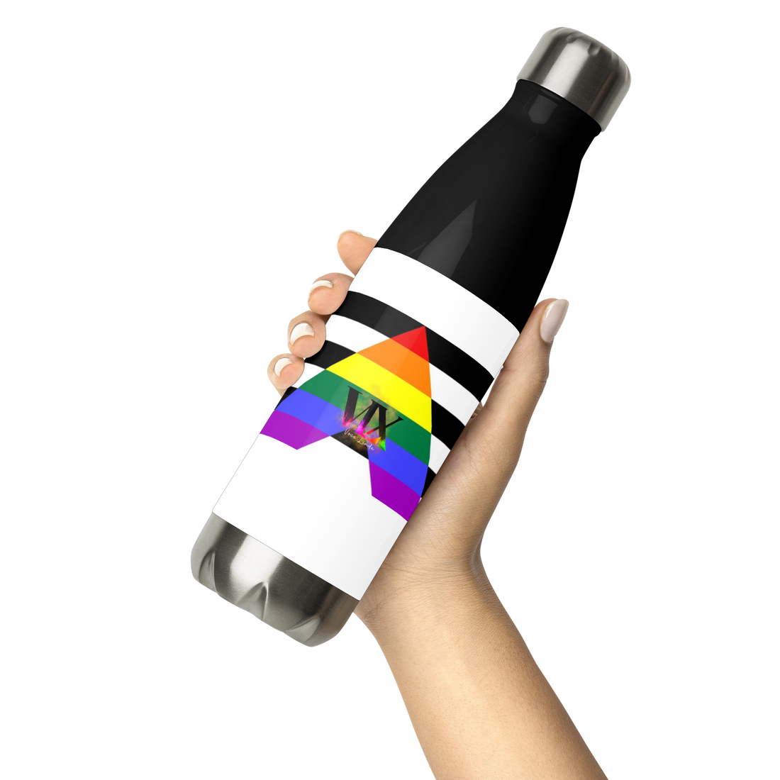 Stainless Steel Water Bottle – Straight Ally Flag | Inclusive Gender-Neutral Drinkware