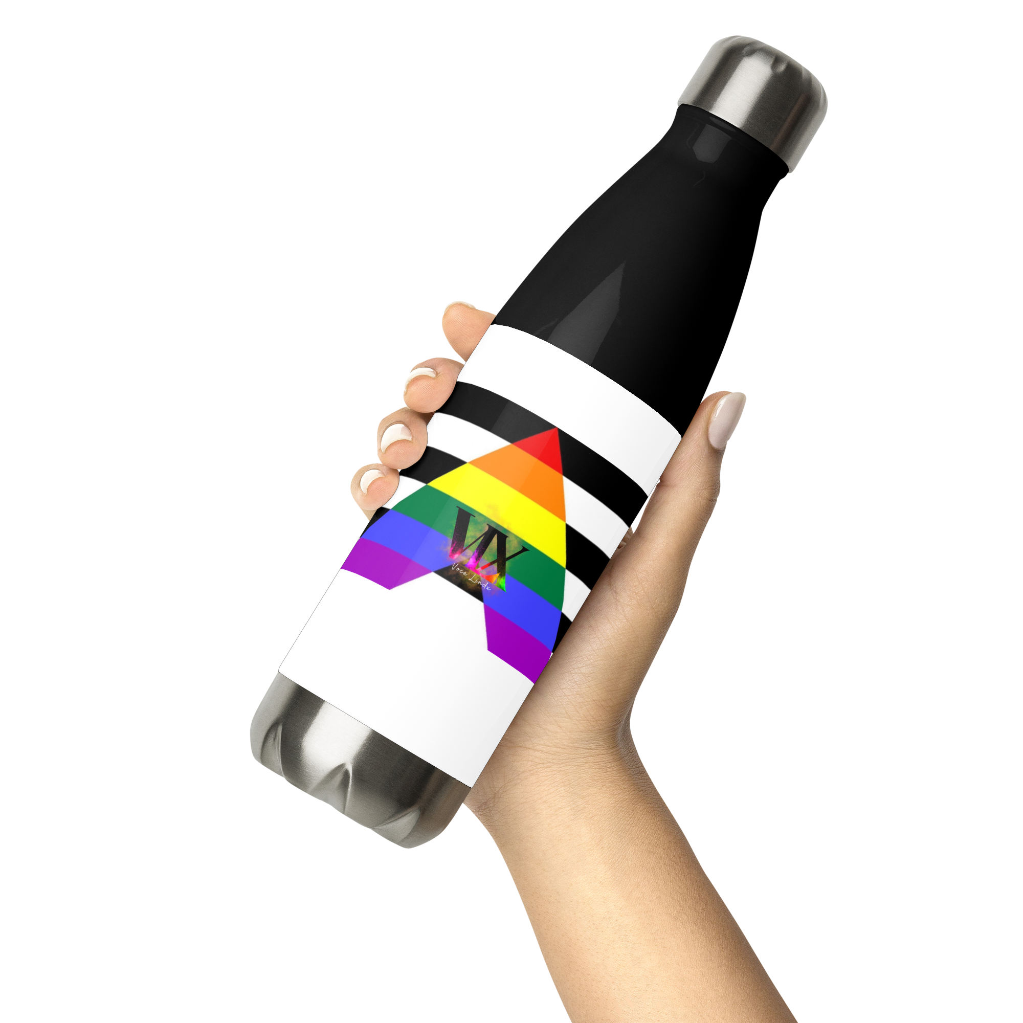Stainless Steel Water Bottle – Straight Ally Flag | Inclusive Gender-Neutral Drinkware