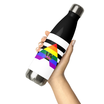 Stainless Steel Water Bottle – Straight Ally Flag | Inclusive Gender-Neutral Drinkware
