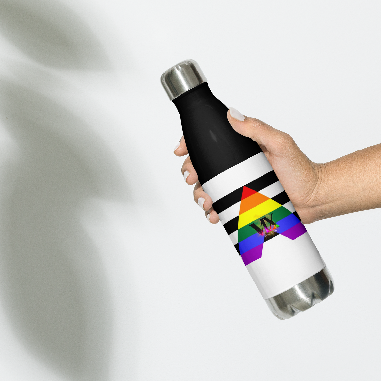 Stainless Steel Water Bottle – Straight Ally Flag | Inclusive Gender-Neutral Drinkware