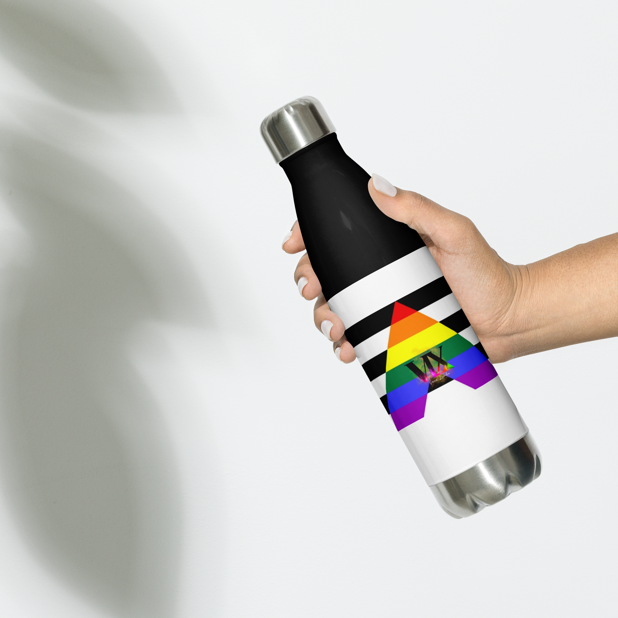 Stainless Steel Water Bottle – Straight Ally Flag | Inclusive Gender-Neutral Drinkware
