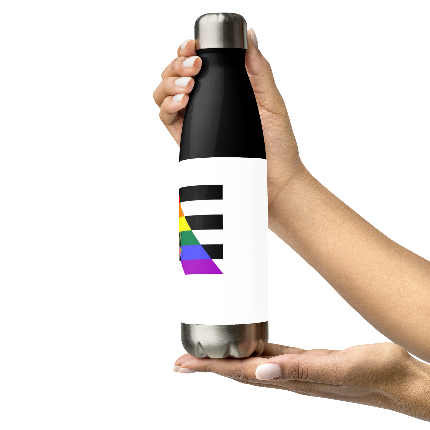 Stainless Steel Water Bottle – Straight Ally Flag | Inclusive Gender-Neutral Drinkware