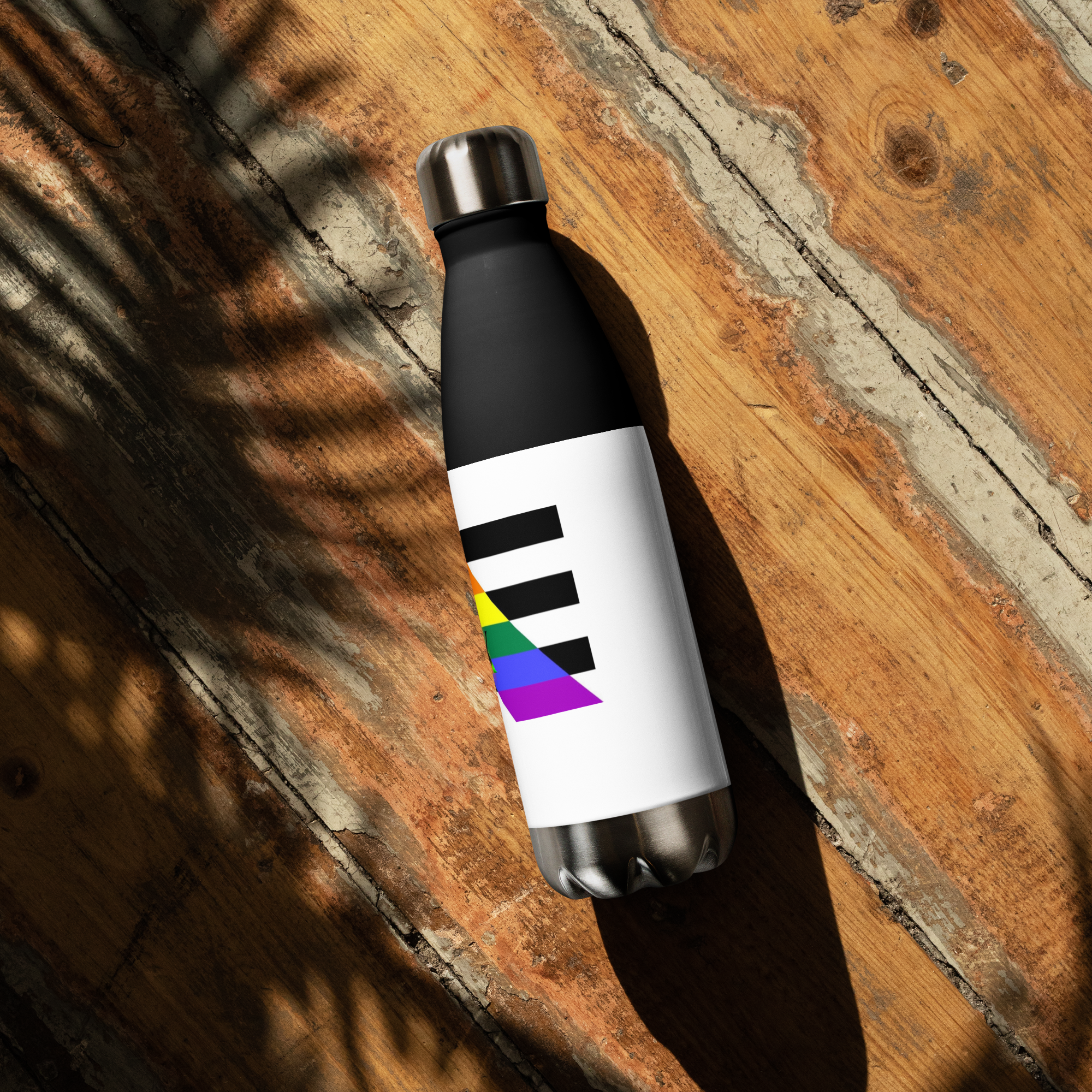 Stainless Steel Water Bottle – Straight Ally Flag | Inclusive Gender-Neutral Drinkware