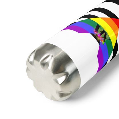 Stainless Steel Water Bottle – Straight Ally Flag | Inclusive Gender-Neutral Drinkware