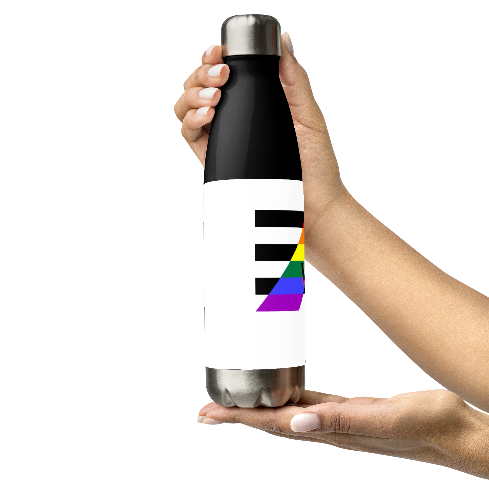 Stainless Steel Water Bottle – Straight Ally Flag | Inclusive Gender-Neutral Drinkware
