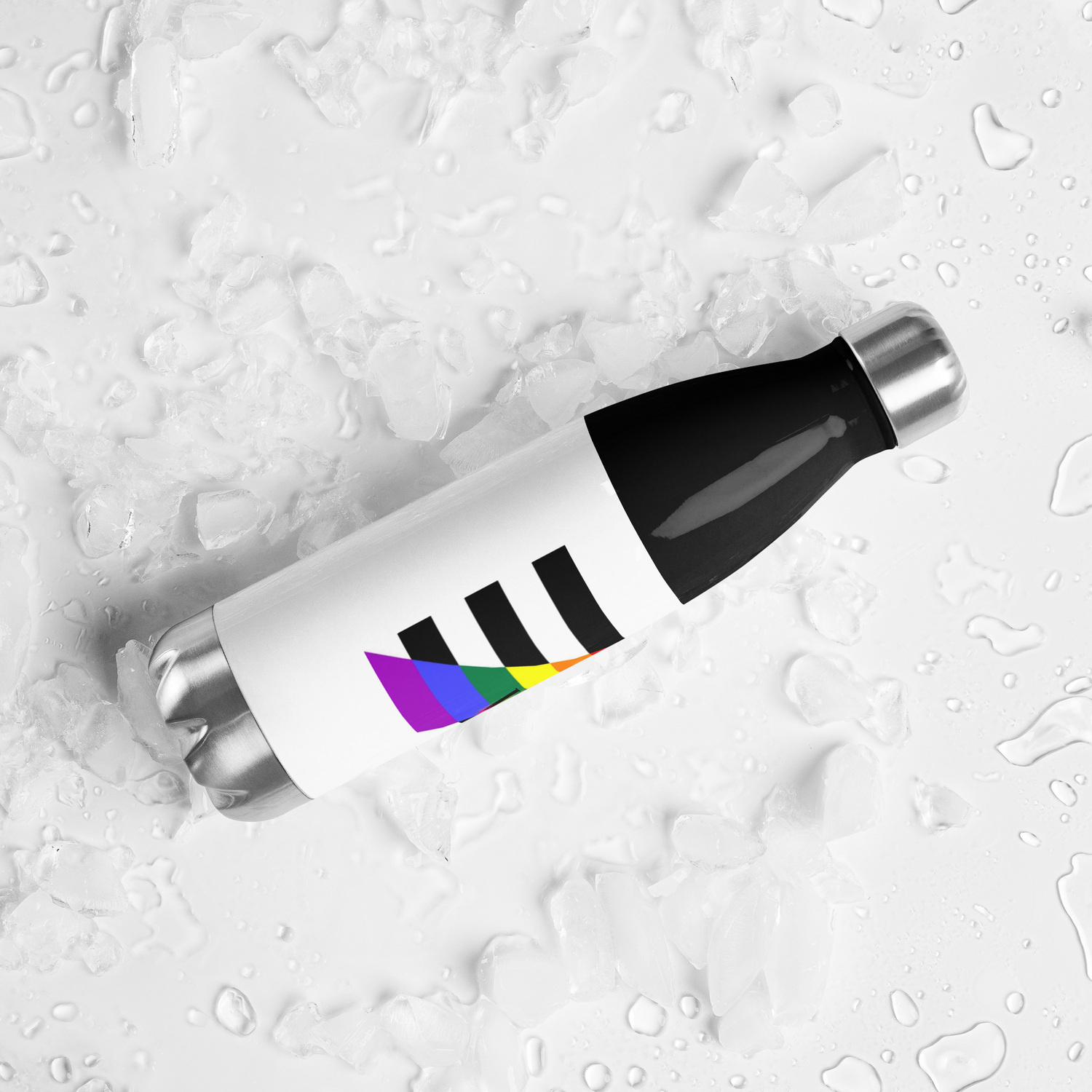 Stainless Steel Water Bottle – Straight Ally Flag | Inclusive Gender-Neutral Drinkware