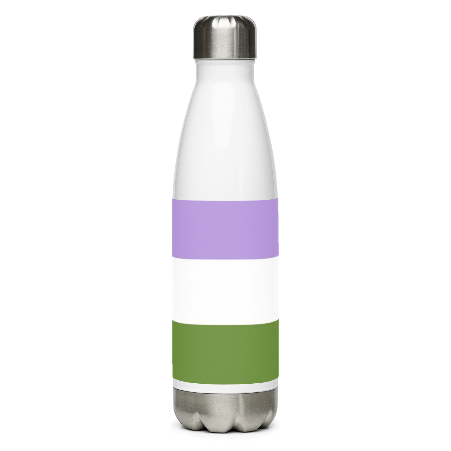 Stainless Steel Water Bottle – Genderqueer Flag | Inclusive Gender-Neutral Drinkware