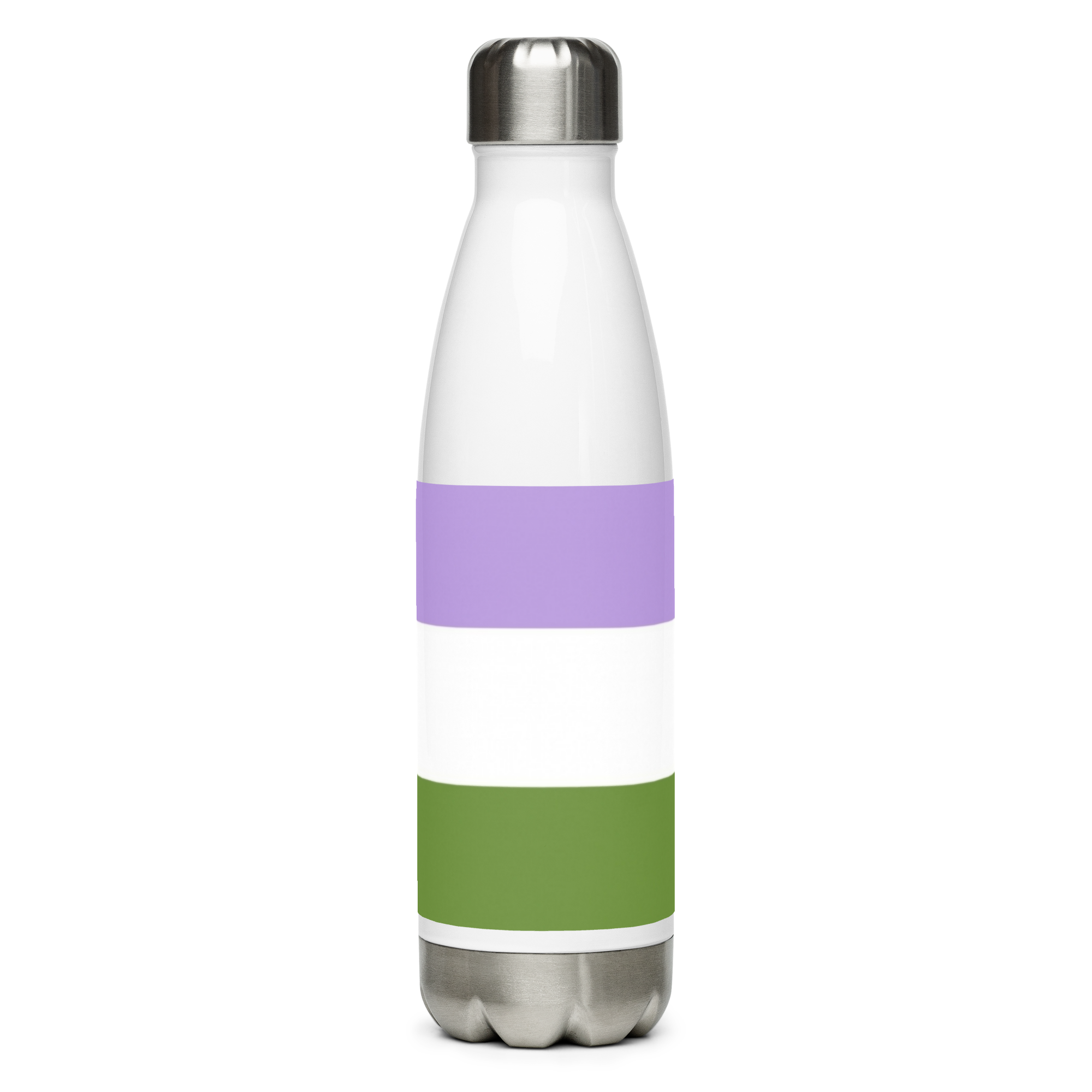 Stainless Steel Water Bottle – Genderqueer Flag | Inclusive Gender-Neutral Drinkware