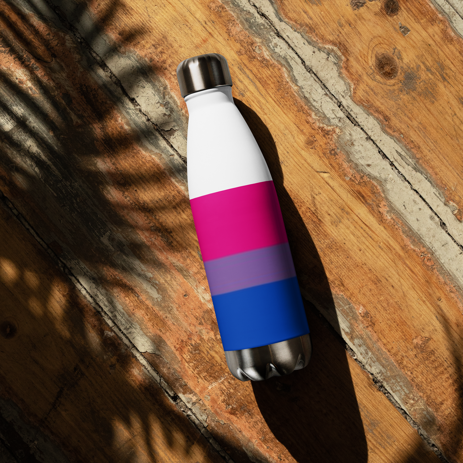 VOCE LINDX Bisexual Flag Stainless Steel Water Bottle – 500ml Double-Walled, Leak-Proof, Gloss Finish