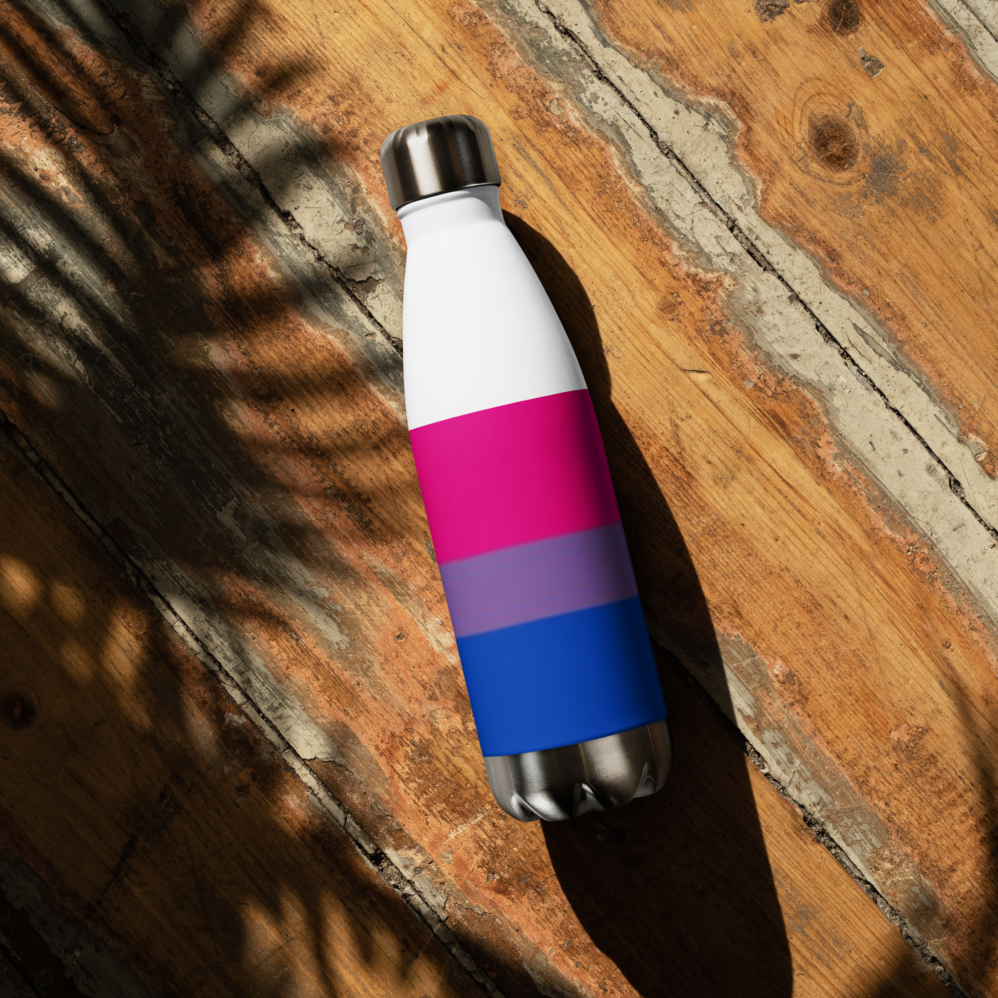 VOCE LINDX Bisexual Flag Stainless Steel Water Bottle – 500ml Double-Walled, Leak-Proof, Gloss Finish