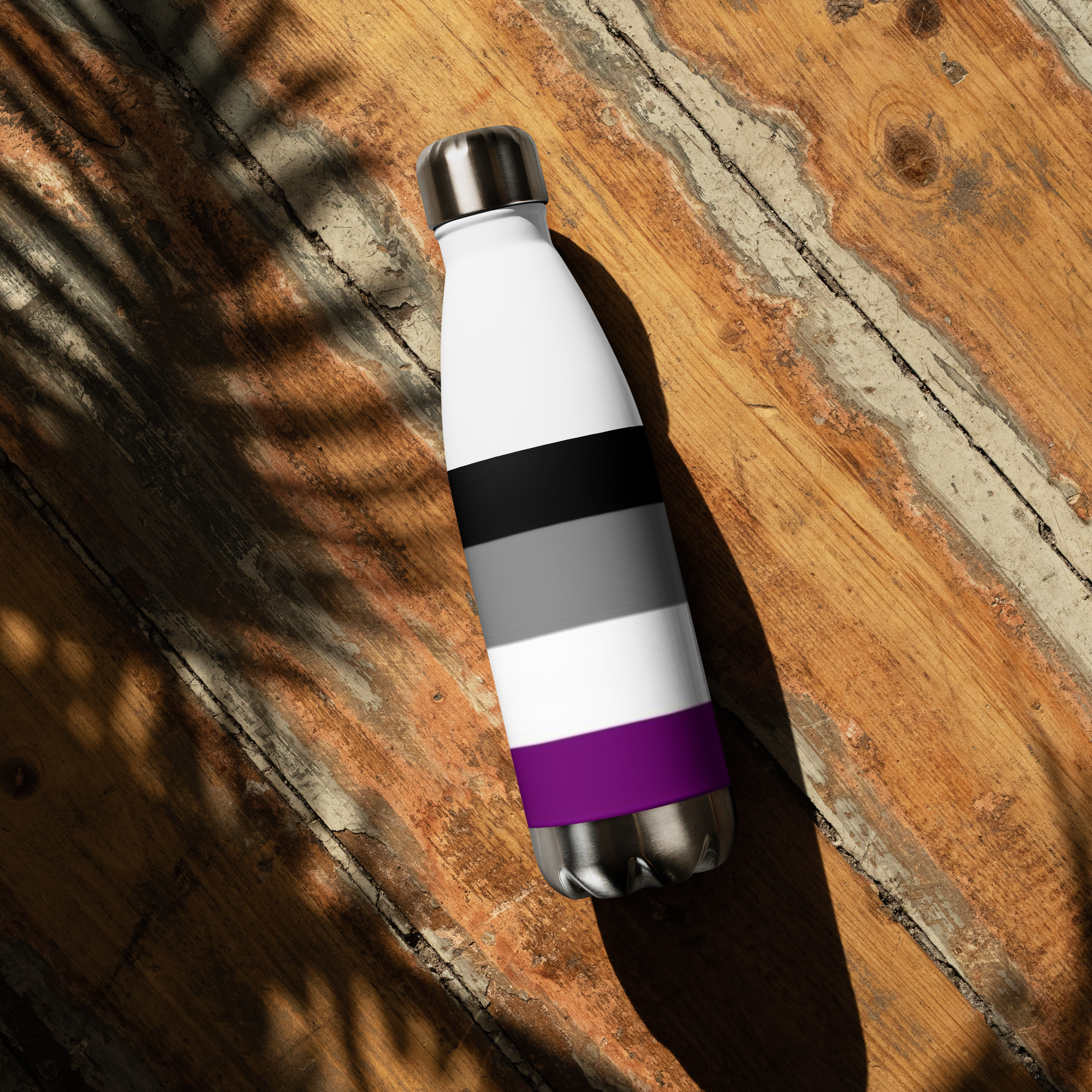 VOCE LINDX Asexual Flag Stainless Steel Water Bottle – 500 ml Vacuum-Insulated, Leak-Proof, Colourful Design