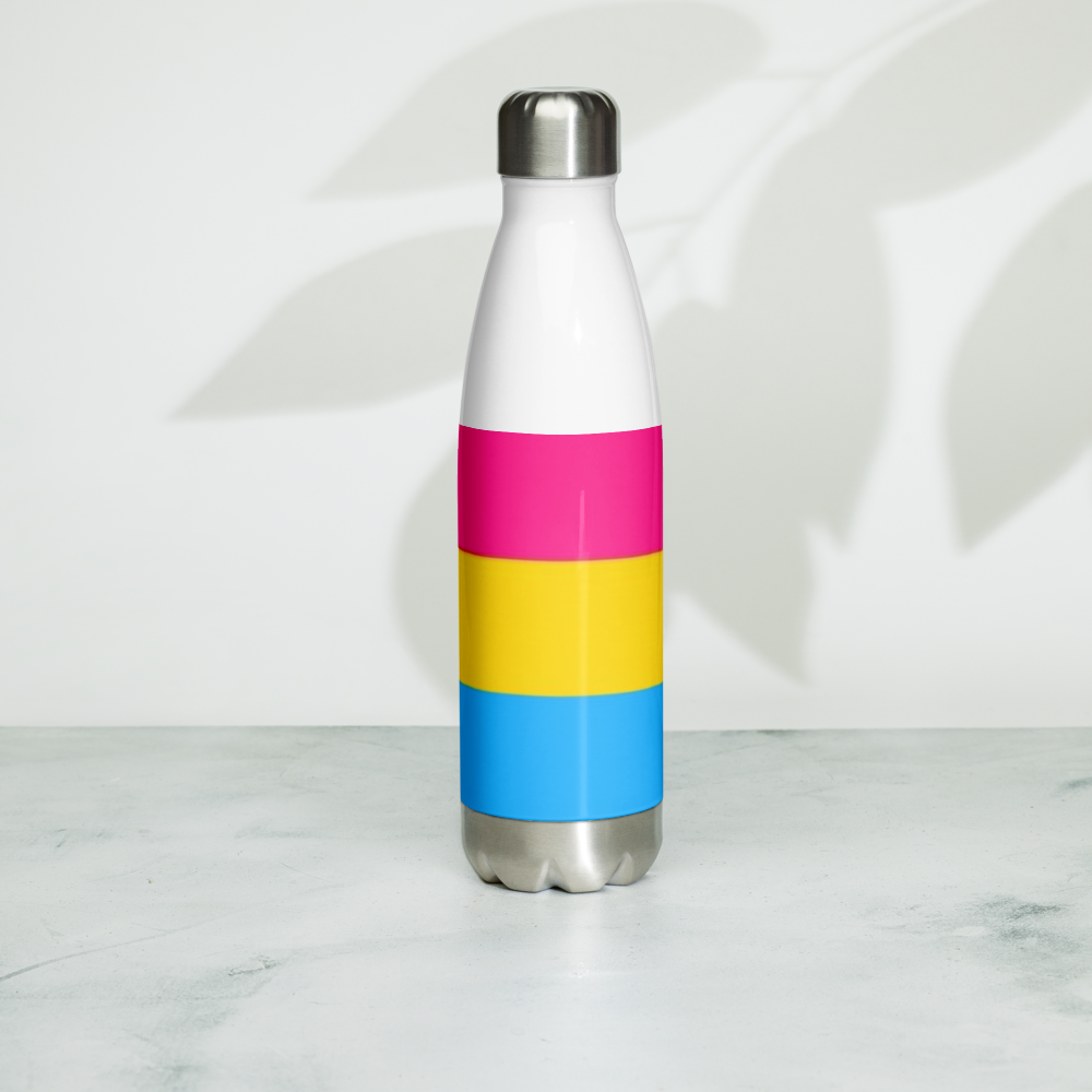 VOCE LINDX Pansexual Flag Stainless Steel Water Bottle – 500ml Insulated, Leak-Proof, BPA-Free, Gloss Finish