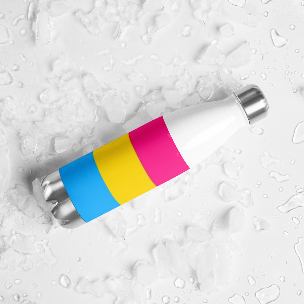 VOCE LINDX Pansexual Flag Stainless Steel Water Bottle – 500ml Insulated, Leak-Proof, BPA-Free, Gloss Finish