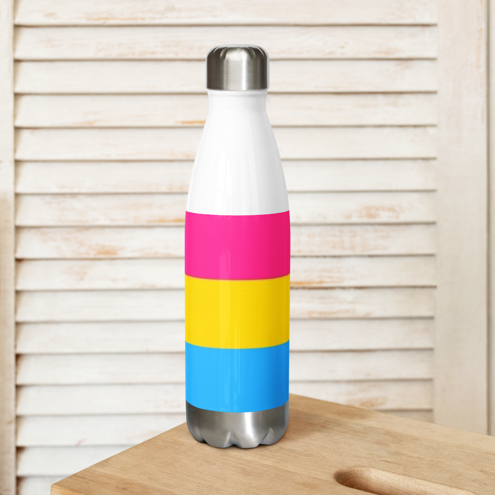 VOCE LINDX Pansexual Flag Stainless Steel Water Bottle – 500ml Insulated, Leak-Proof, BPA-Free, Gloss Finish