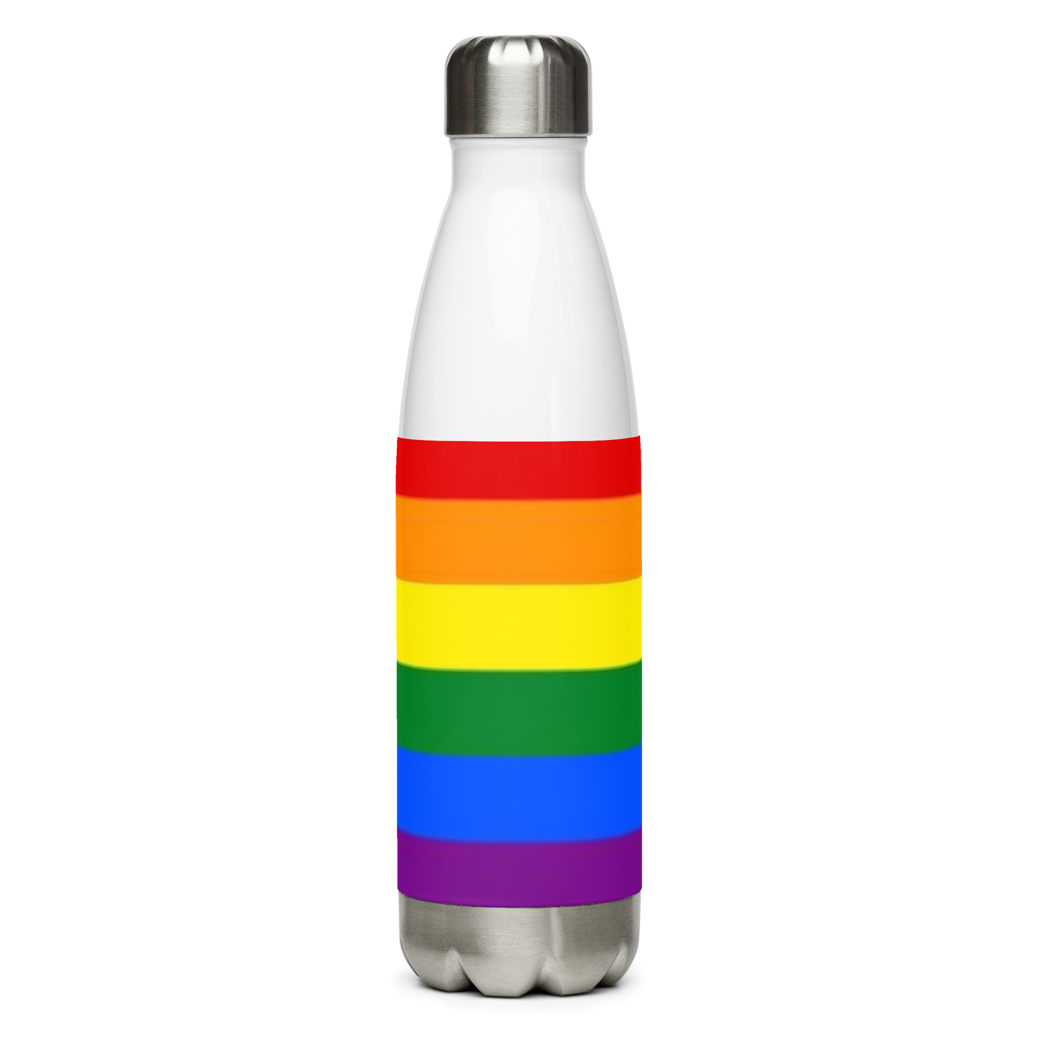 VOCE LINDX LGBTQIA+ 6‑Colours Flag Stainless Steel Water Bottle – 500 ml Vacuum‑Insulated, Leak‑Proof, Gloss Finish