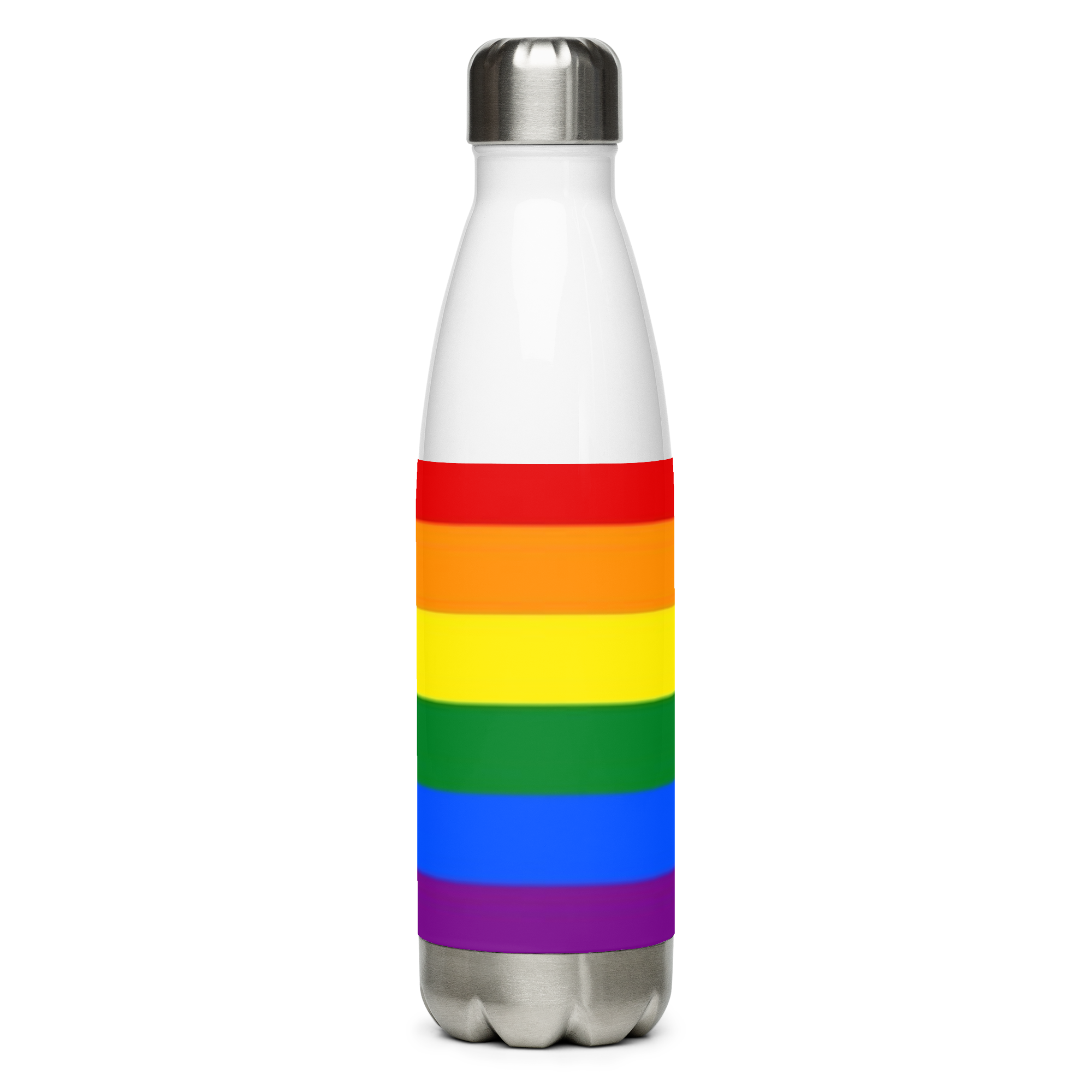 VOCE LINDX LGBTQIA+ 6‑Colours Flag Stainless Steel Water Bottle – 500 ml Vacuum‑Insulated, Leak‑Proof, Gloss Finish